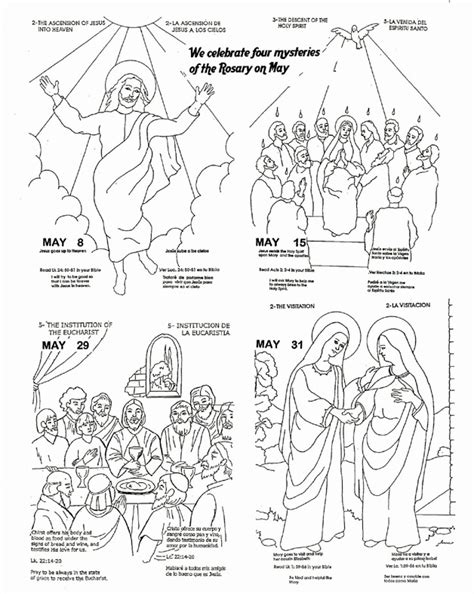Joyful Mysteries Rosary Coloring Page Coloring Pages