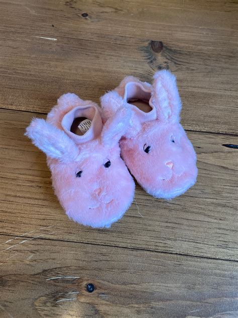 Ll Bean Pink Fuzzy Bunny Slippers