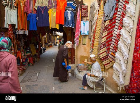 Street Life Scene Souk Medina Of Fez Fes El Bali Morocco Maghreb