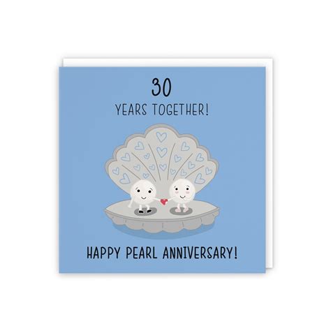 30th Wedding Anniversary Card Pearl Anniversary Iconic Etsy