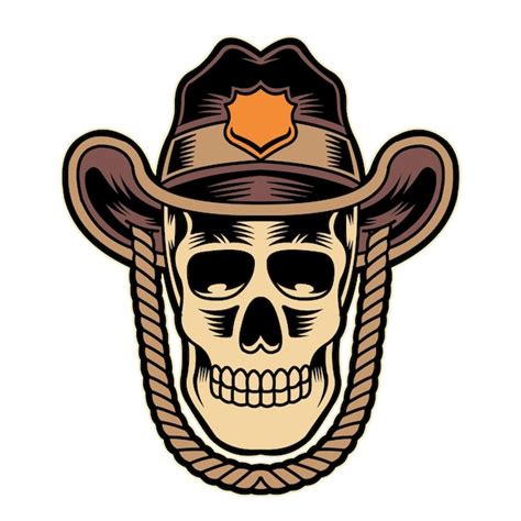 Premium Vector Skull Of Cowboy Vector Illustration