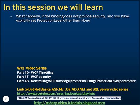Sql Server Net And C Video Tutorial Part Wcf Bindings And The Impact On Message Protection