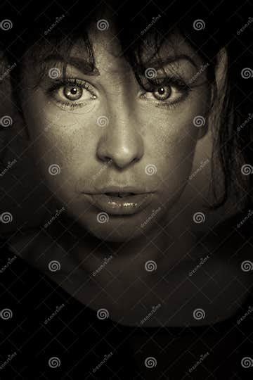 Emotion Expression Dark Girl Face Stock Image Image Of Girl Lips