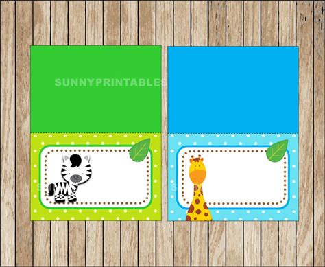 Safari Food Labels Printable Safari Baby Shower Tent Cards Etsy
