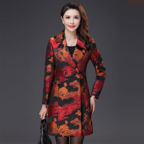 2018 New Autumn Fashion Floral Long Jacket Blazers Women Plus Size