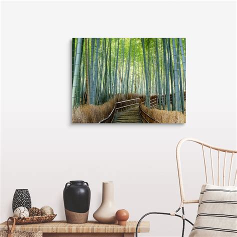 Bamboo Forest Kyoto City Kyoto Prefecture Japan Wall Art Canvas