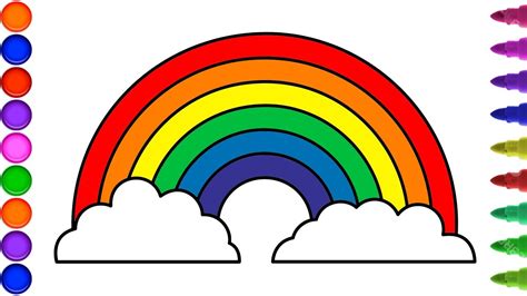 Rainbow Drawings Art How To Draw A Rainbow And Clouds Beginners