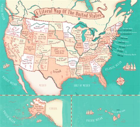 This Map Shows The Literal Translation Of State Names And Their Origins