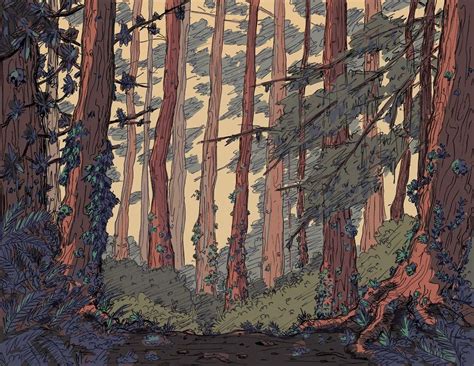 A Forest Background For A Project Im Working On Drawing Forest Art