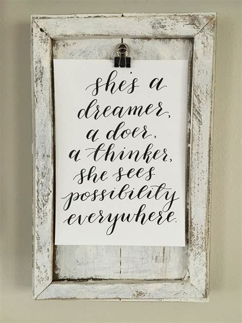 Shes A Dreamer A Doer A Thinker Hand Lettered