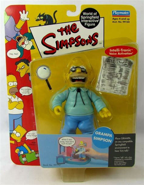 The Simpsons Grampa Simpson World Of Springfield Action Figure Playmates New Moc Playmatestoys
