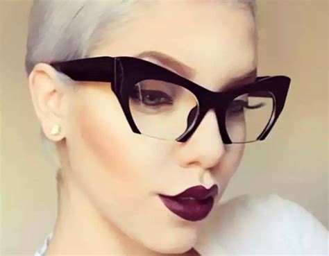 black bottomless kat eye fashionable eyeglasses etsy canada cat eye glasses frames womens