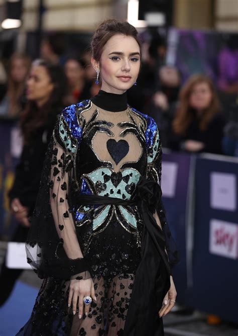 Lily Collins Gown With Hands And Heart 2019 Popsugar Fashion Photo 22