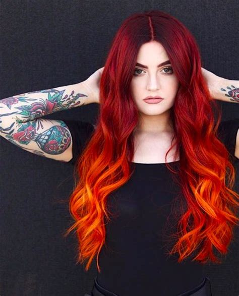 Fire Red Hair By Constancerobbins Fire Red Hair Red Ombre Hair