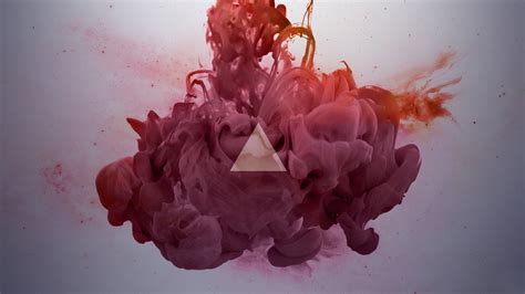 Wallpapers Ink Smoke Abstract Artistic Red Triangle 2560x1440