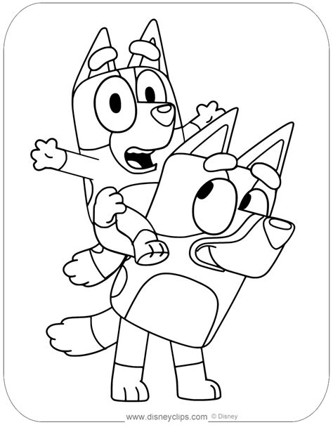 Coloring Disney Bluey And Bingo Hug Coloring Page With Markers Speed