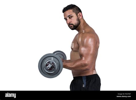 Muscular Man Lifting Heavy Barbell Stock Photo Alamy