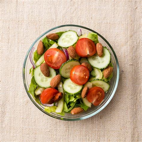 Vegetable Salad In Glass Bowl Stock Photo Image Of Delicious Meal