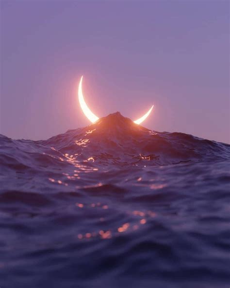 Crescent Moon Rise Over The Ocean Amazing Pic Rconsultthetarot