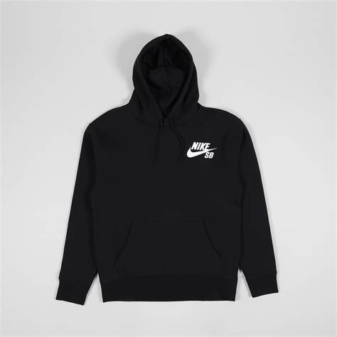 Nike Sb Mens Essentials Icon Logo Pullover Hoodie Black White