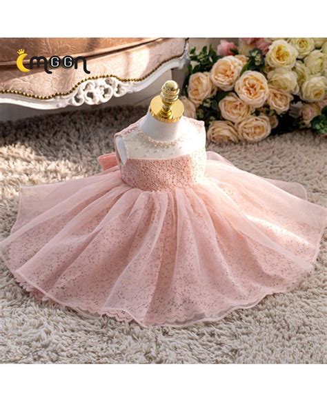 Beautiful Pink Lace Tutus Flower Girl Dress With Lace Big Bow Tm8025