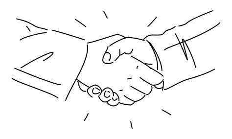 Premium Vector A Drawing Of Two Hands Shaking In Black And White