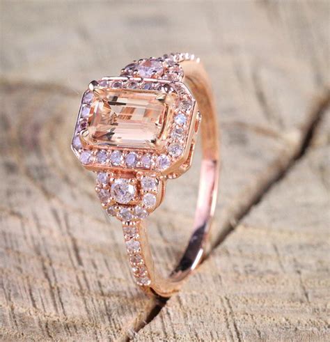 This ring is shown with a 0.90 ct center stone. Limited Time Sale: 1.25 Carat Peach Pink Morganite ...