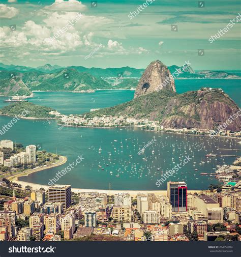 Beautiful Skyline View Of Rio De Janeiro Brazil Stock