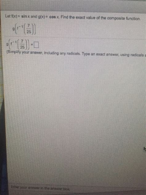 solved let f x sin x and g x cos x find the exact