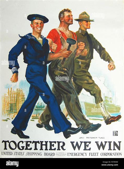 Together We Win World War Ii Us Propaganda Poster Stock Photo Alamy