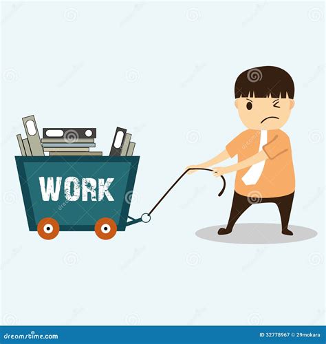Businessman Cartoon On Work Hard Concept Royalty Free Stock Photography