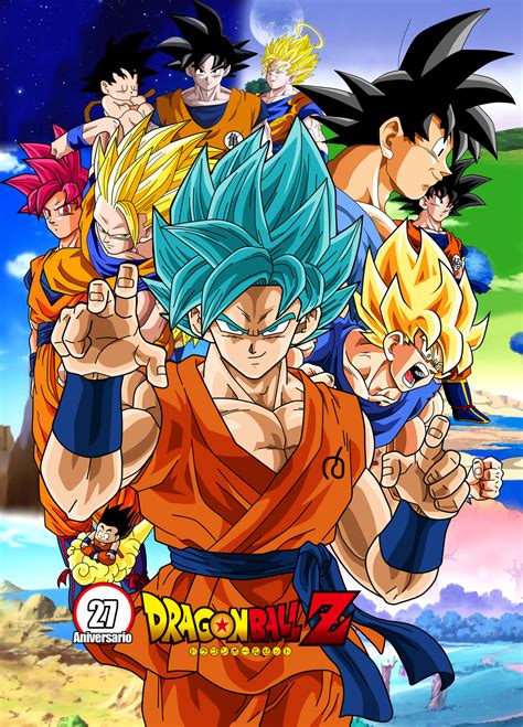Over the past 30+ years of the series, goku has taken on dozens of forms. Poster Dragon Ball Z 27 Aniversario by FacuDibuja on DeviantArt