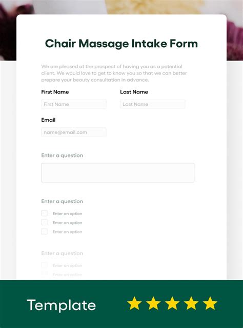 Chair Massage Intake Form Template Free 2023 Updated Bonsai