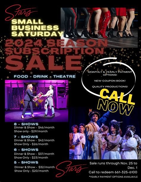 Season Subscriptions – Stars Theatre Restaurant | Bakersfield Music Theatre