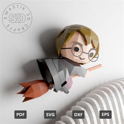 Pdf Template Of Harry Potter Papercraft Lowpoly Papercraft Etsy