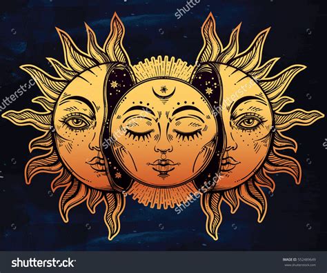 Maybe you would like to learn more about one of these? Beautiful Moon and Sun with faces. The sun is broken in ...