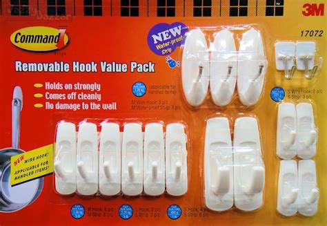 3m Hooks 17 Command Hooks By 3m Utility Adhesive Removable Wall Picture