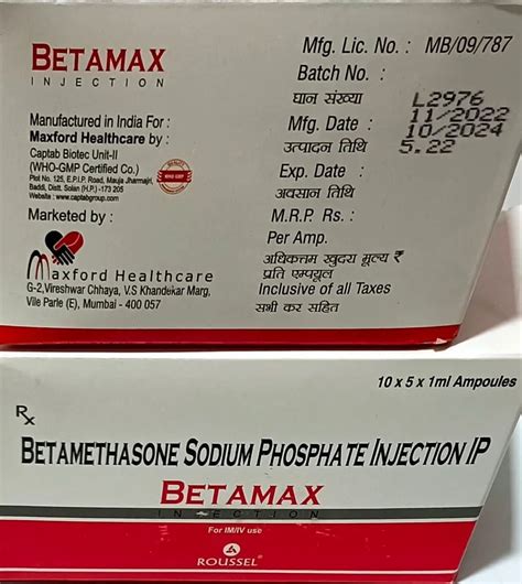 Betamethasone 4mg Betamax 4mg Injection Treatment Allergic