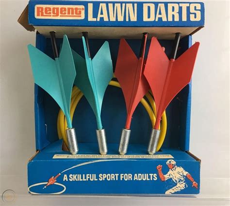 Vintage Regent Lawn Darts Jarts Rare Version Empty Box Lawn Dart Game