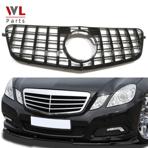 Gloss Black Gt Style Car Front Bumper Mesh Grill For 4 Door Mercedes