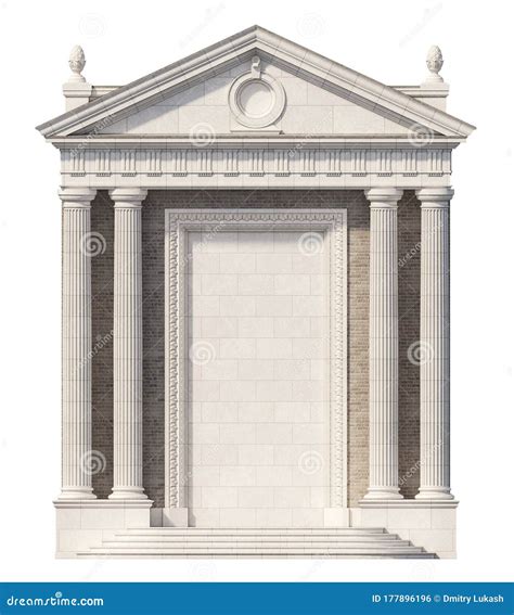 Portico Architectural Elements Of The Classic Building Facade 3d
