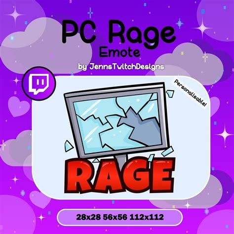 Twitch Emote Pc Rage Etsy