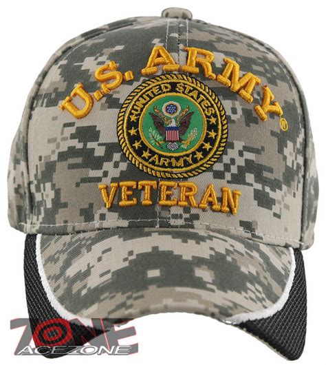 New Us Army Veteran Side Line Mesh Cap Hat Acu Camo