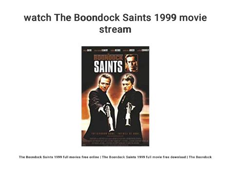 Watch The Boondock Saints 1999 Movie Stream