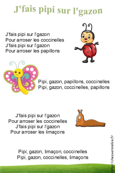 Jfais Pipi Sur Lgazon Chez Veronalice Chansons Pour Enfants