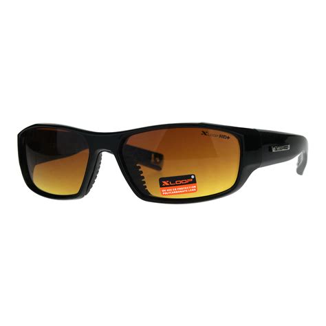 sa106 mens xloop hd driving lens sport plastic rectangular sunglasses shiny black walmart