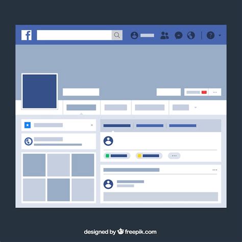 Free Vector Facebook Web Interface With Minimalist Design