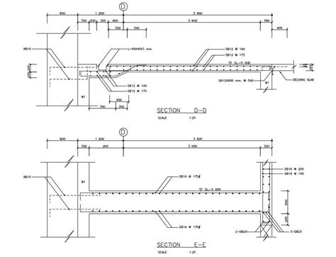 Beam Reinforcement Section Details Are Given In This Autocad Dwg File