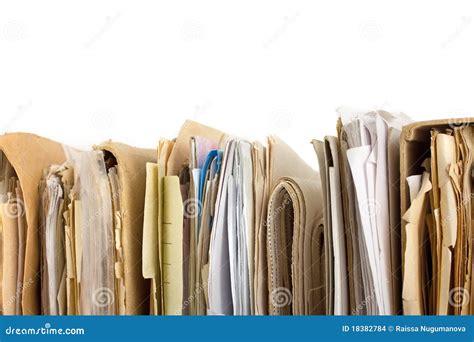 Stack Of Old Paper Files Horizontal View Stock Images Image 18382784