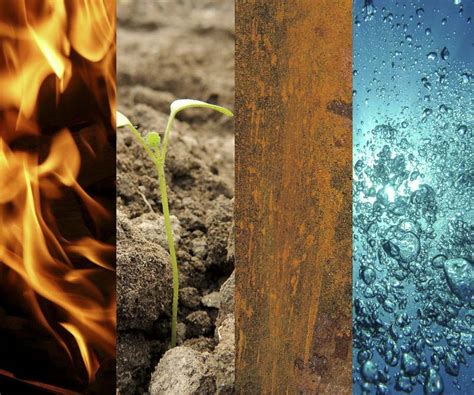 The Four Elements Of Matter Earth Water Air Fire